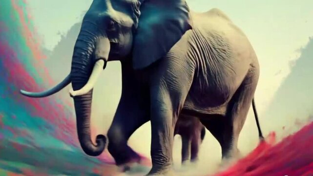 Elepant in walk, ai generative
