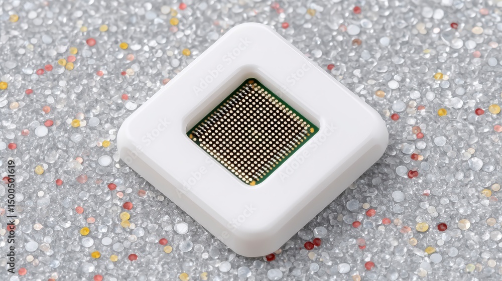 Poster high resolution microchip closeup technology electronics semiconductor circuitry inno