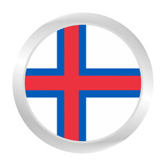 Fototapeta premium Flag of Faroe Islands. Circle flag icon logo. Round flag. Flag icon. Standard color. Digital illustration. Vector illustration. 