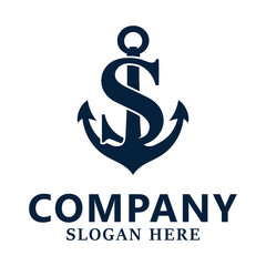 Nautical Anchor Logo with Company Name and Slogan