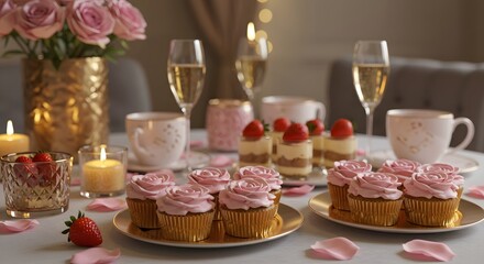 Elegant dessert table for girlfriends' day celebration v2