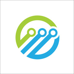 technology abstract logo circle vector