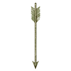 Artistic Arrow with Rich Textured Details in Vibran Isolated on Transparent Background