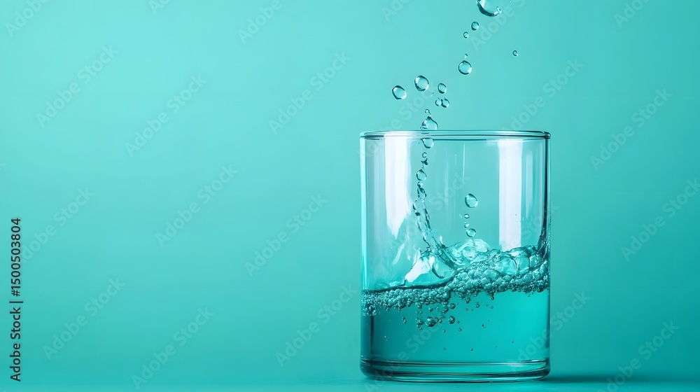 Poster bubbles and liquid forms in a laboratory setting.