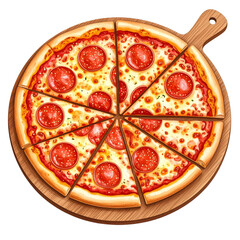 A high-quality watercolor clipart set featuring delicious pizza slices, food trucks, ingredients, and kitchen tools. Perfect for cooking-themed designs, packaging, or digital projects.

