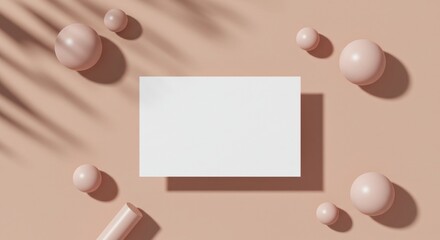 Blank card mockup with pastel shapes