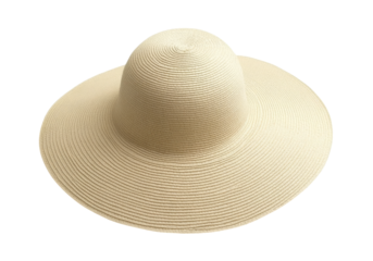 Elegant beige sun hat isolated on a white background, On Transparent Background, Png