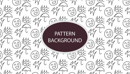 Abstract  doodles pattern background. Doodle cute glitter pen line elements. Doodle heart, arrow, star, sparkle decoration symbol set icon. Simple sketch line style emphasis, attention, pattern elemen