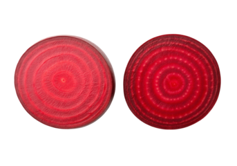 Two slices of beetroot isolated on a white background, On Transparent Background, Png