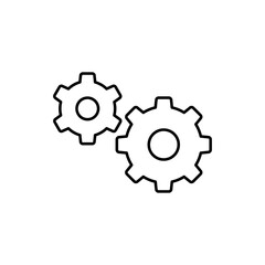 gear cogwheel icon, vector line isolated on white background. trendy and modern design