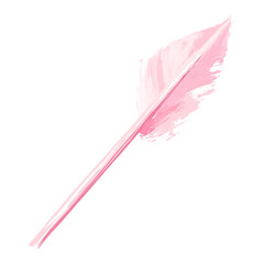 Artistic Arrow with Dynamic Brush Strokes in Soft Pink Isolated on Transparent Background