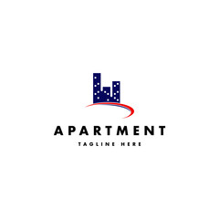 Apartment real estate building logo template