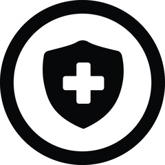 Vector Medical Shield or Protection security medicine Icon. Health cross medical symbol.