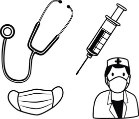 set of medical icons, Medicine and Health flat icons. Collection health care medical sign icons 