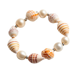 Obraz premium Trendy Shell Bracelet with Minimalist Design Isolated on Transparent Background