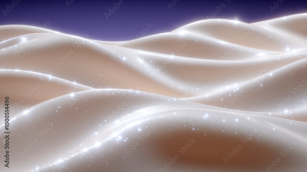 Aufkleber shimmering cream waves abstract 3d background texture