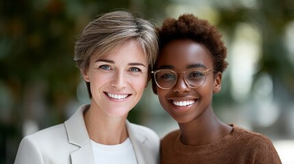 Naklejka premium Happy Diverse Women Business Colleagues Friendship Portrait