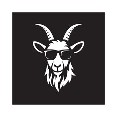 A minimalist goat logo with bold horns and a confident stance, symbolizing strength, independence, and resilience.