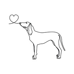 International Dog Day 26 August line art Vector Illustration. Template for background, banner, card, poster. Dog paws.Editable outline,