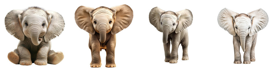 Adorable Baby Elephant with Oversized Ears Sitting and Looking Cute in Natural Setting