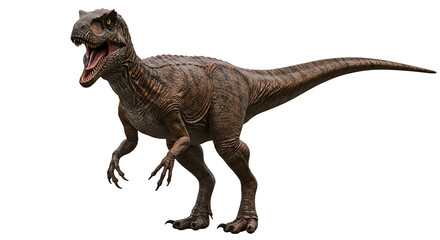 BrownishTan Theropod Dinosaur Open Mouth ThreeQuarter View