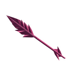 Contemporary Arrow with Clear Vectors in Rich Plum Isolated on Transparent Background