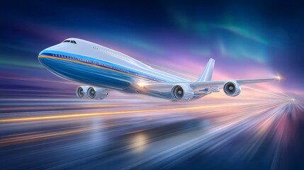 Jumbo Jet Taking Off  Fast Travel  Speed  Airplane  Flight  Sky