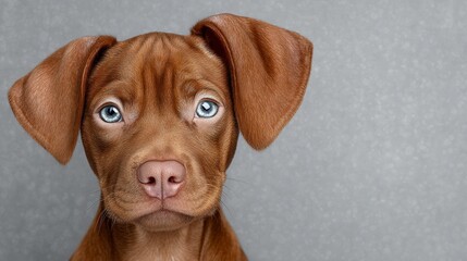 Adorable Puppy Dog Portrait  Brown Dog  Blue Eyes  Pet Photography