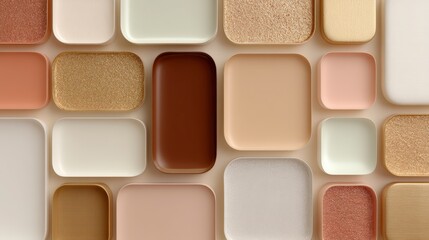 Abstract Neutral Makeup Palette   Soft Tones  Geometric Shapes   Beauty Background