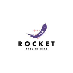 Rocket space craft logo design template