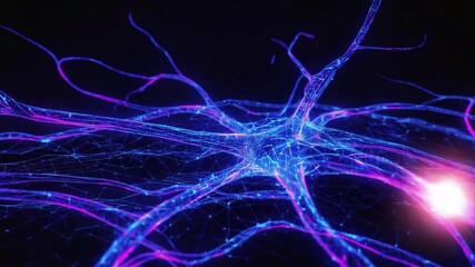 Technology AI neural network connections abstract cosmic background