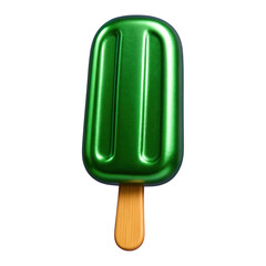 PNG Vibrant metallic green popsicle illustration.