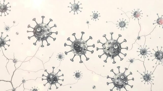 Virus illustrations abstract background