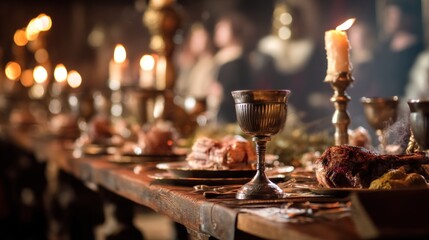 Medieval Feast: A Royal Banquet Under Candlelight
