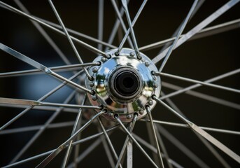 Bicycle Wheel Spokes and Hub Detail