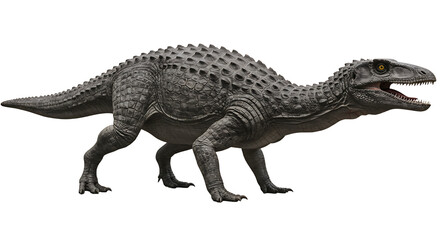 Naklejka premium Detailed Render of a Prehistoric Reptile with Spiked Back and Open Mouth