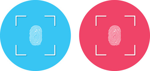 Fingerprint scanning icon sign. Vector illustration