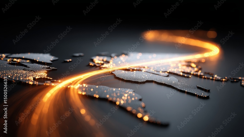 Aufkleber captivating road with light trails illustrating the concept of capital flow dynamics in an abstract 