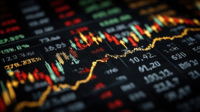 A stock market chart displaying trends and indicators related to capital flight radar concepts and financial analysis