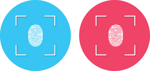 White fingerprint on a blue and red background. Vector art