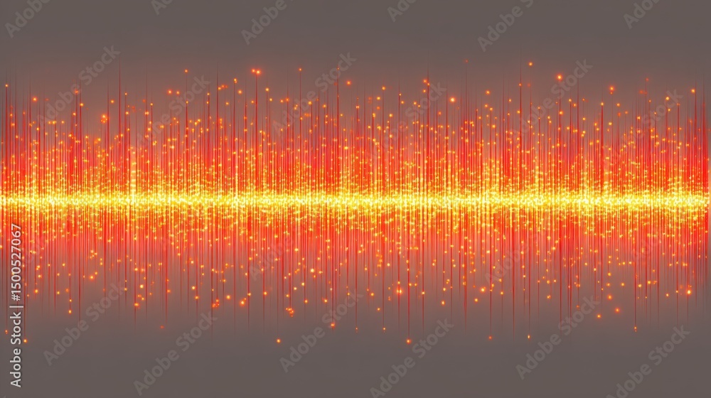 Poster captivating sound wave with orange lights representing capital rotation scanner and abstract flow in