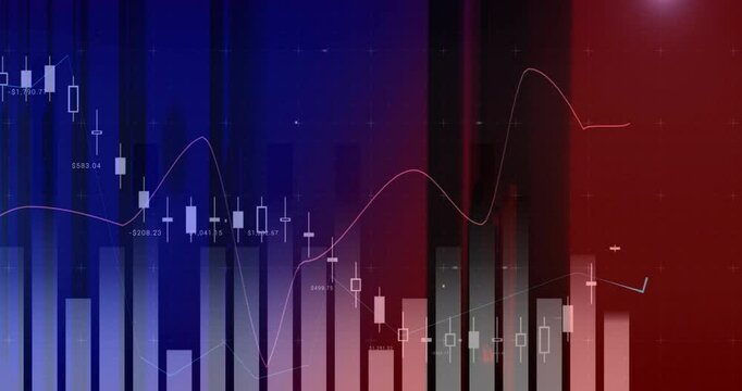 On load candlesticks climbing then reversing, avg line dipping, volumes shifting to market reversal