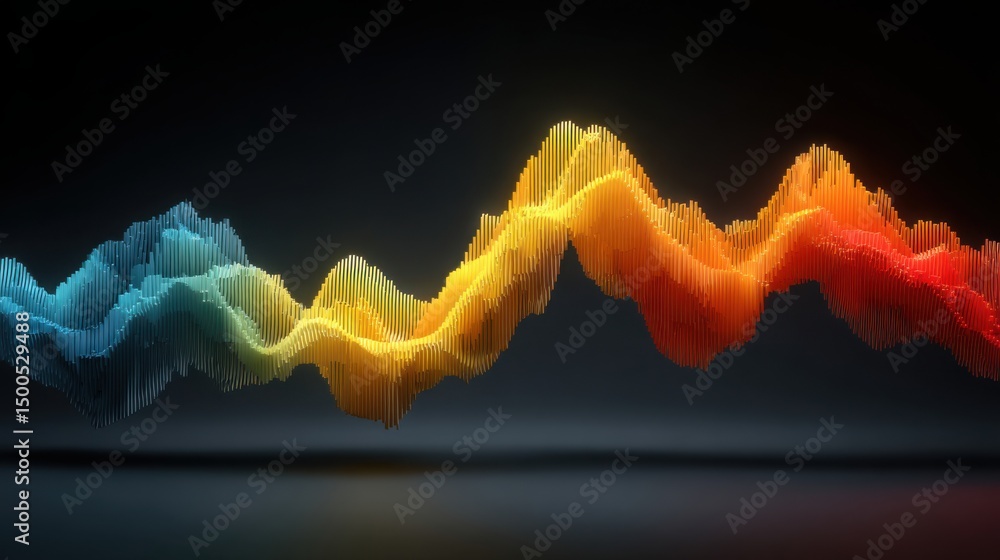 Poster visual representation of a sound wave in a dynamic format to illustrate commodities pullback planner