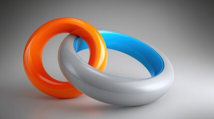 Elegant pair of rings symbolizing connection and unity in a decentralized fibonacci level cross-validation concept