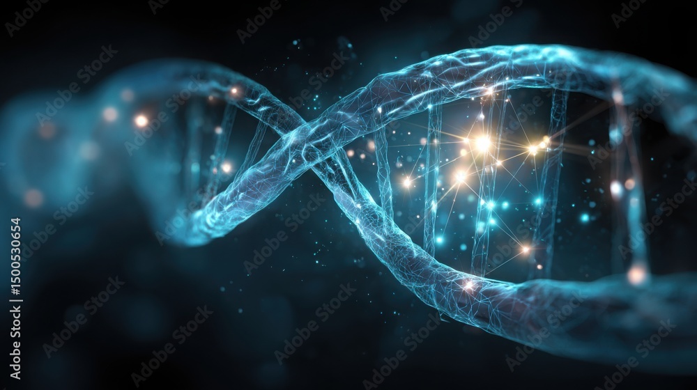Poster detailed dna molecule structure representing quantum coded fib phase adjustment tracker for scientif
