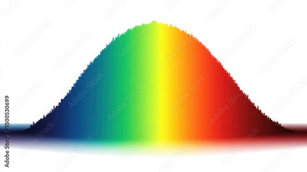 Poster colorful rainbow colored triangle representing quantum computed fib strength gradient plotter for da