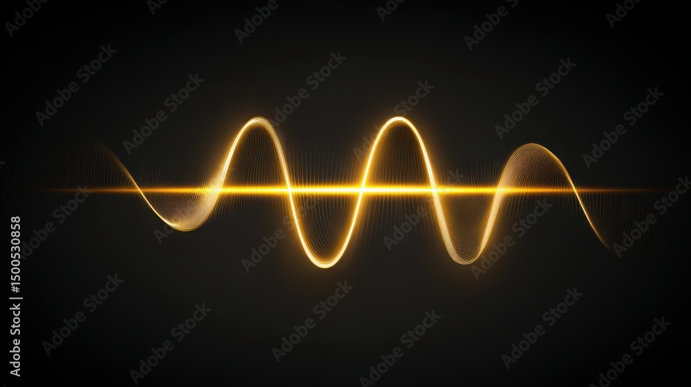 Poster engaging sound wave illustration capturing the pulse of audio frequencies with dynamic visual elemen