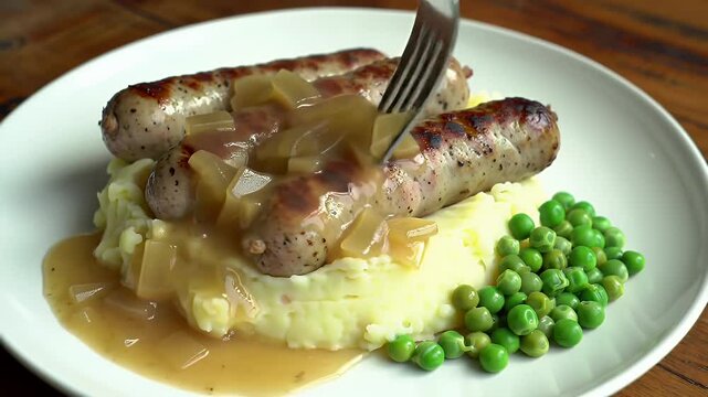A hearty plate of Bangers and Mash