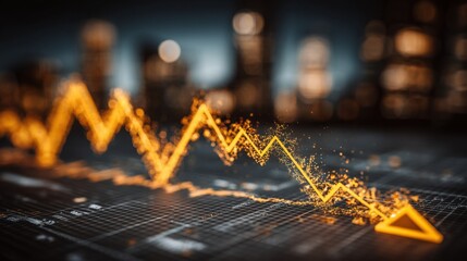 Graph displayed on table representing quantum-enhanced fibonacci breakout exhaustion meter icon concept for financial analysis