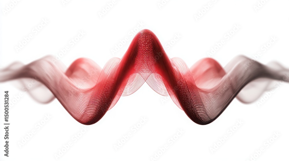 Poster captivating image of a red wave flowing gracefully representing motion and energy in a dynamic visua